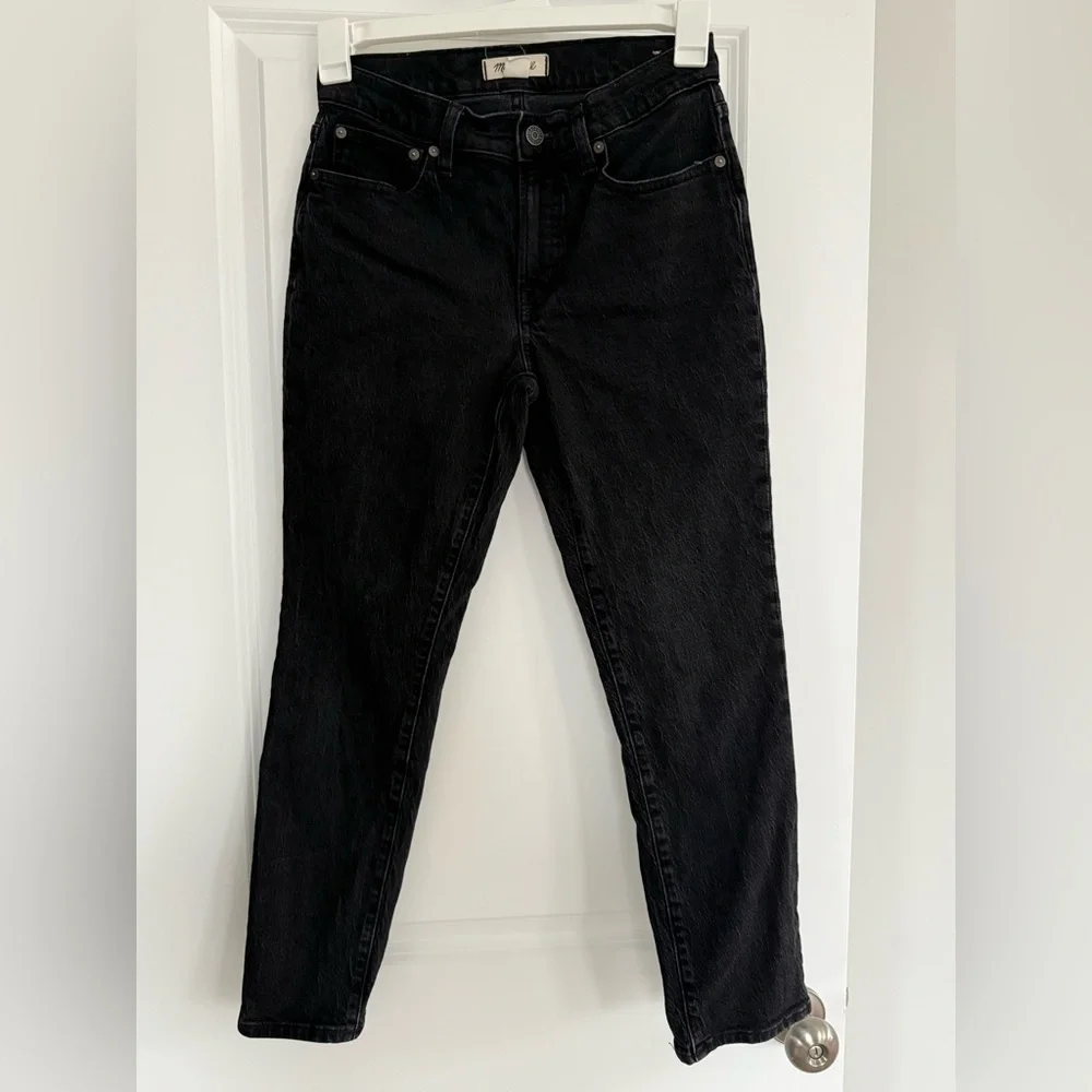 Madewell Women's Black Mid-Rise Straight Leg Jeans